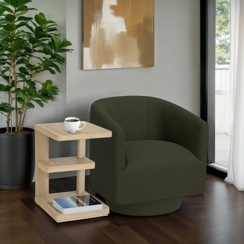 Chaise d'appoint pivotante avec table de bout Sand Dune, Vert forêt