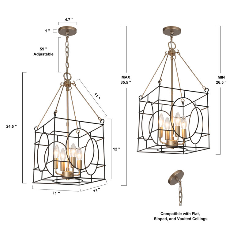 4 - Light Dimmable Chandelier