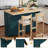 47.2'' Folding Kitchen Island with Storage, Vintage-Inspired Multifunctional Kitchen Cart with Solid Wood Tabletop-2041991674