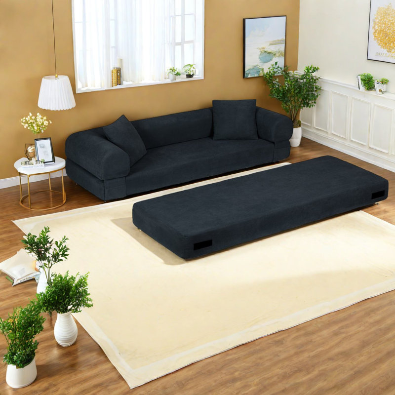 Compression Convertible Sofas, 80 Inch Foam Modern Sleeper for Home