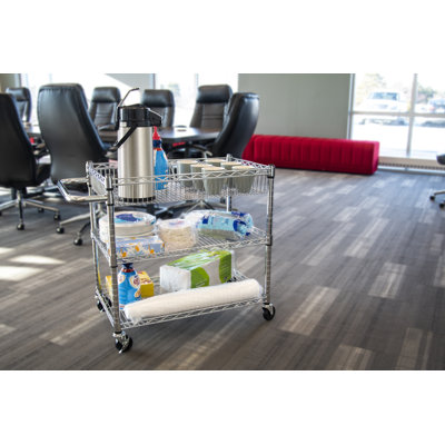 SteelCart High Fully 3 Shelf Wire Utility Cart