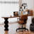 Brown Half-circle Solid Wood writing desk-118614631