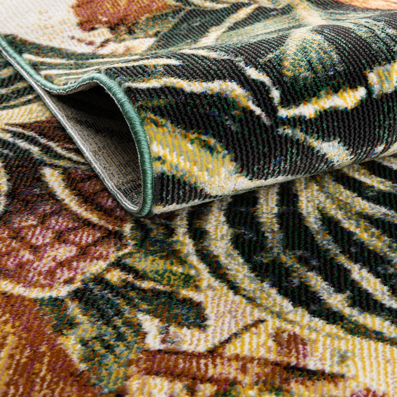 Herlong Floral Indoor Rug, Oval 4' x 6'