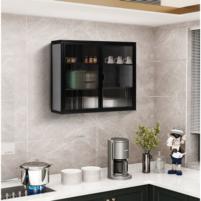 2--Glass Doors Wall Bathroom Cabinet, Wall Mounted Cabinet, Bathroom Storage Cabine