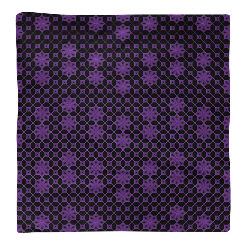 Serviette de coton à treillis classique, Mauve / Noir, H 0,1 po x l 22 po x P 22 po, Sergé de coton