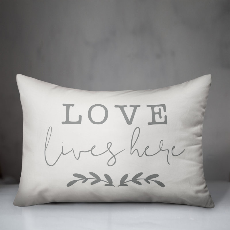 Love Lives Here Lumbar Pillow, Polyester/Polyfill
