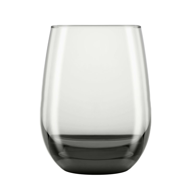 Libbey Stemless Glasses, Grey, 15.25-ounce, Set of 12, Moonstone Gray