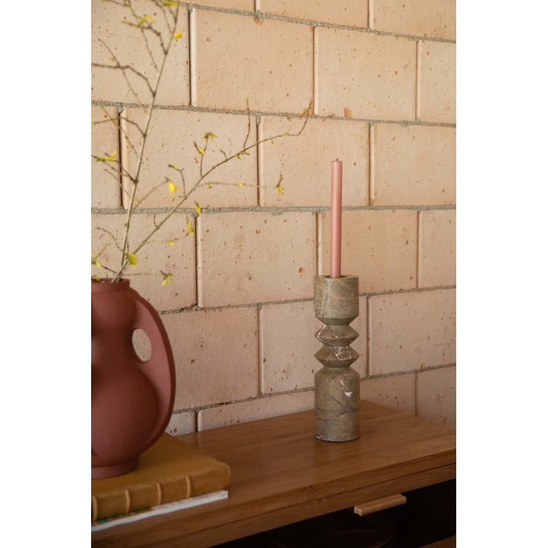 Candle Holder 13'' H Marble Tabletop Candlestick