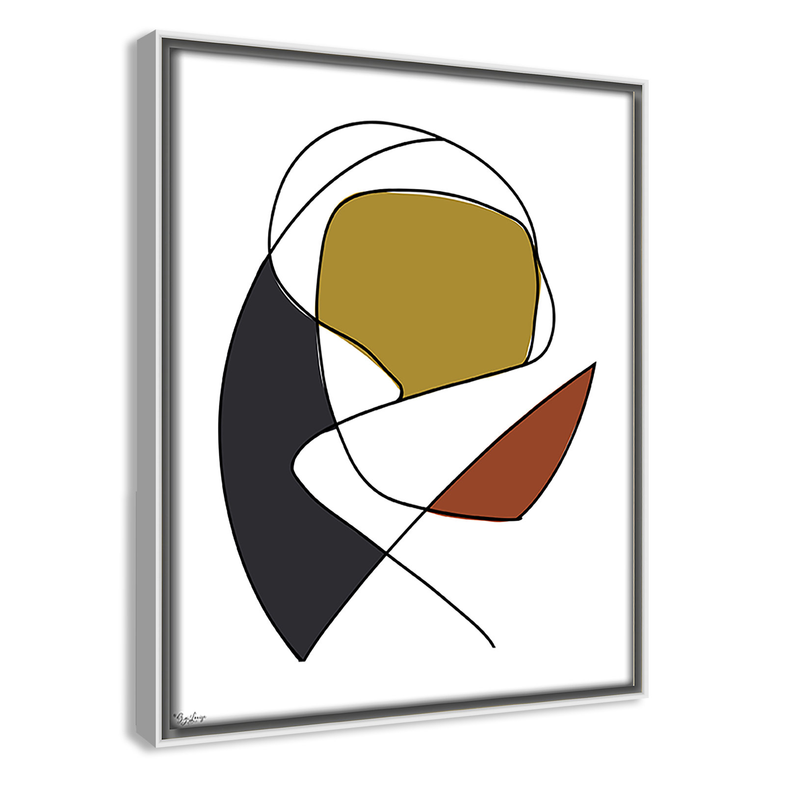 Paige "Abstract Tribeca 3" Print, 11.5" H x 9.5" W x 2" D, White