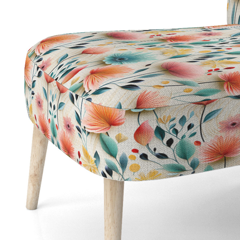 Botanical Pastel Color Flowers Composition - Chaise d'appoint rembourrée scandinave, chaise d'appoint Botanical Nature