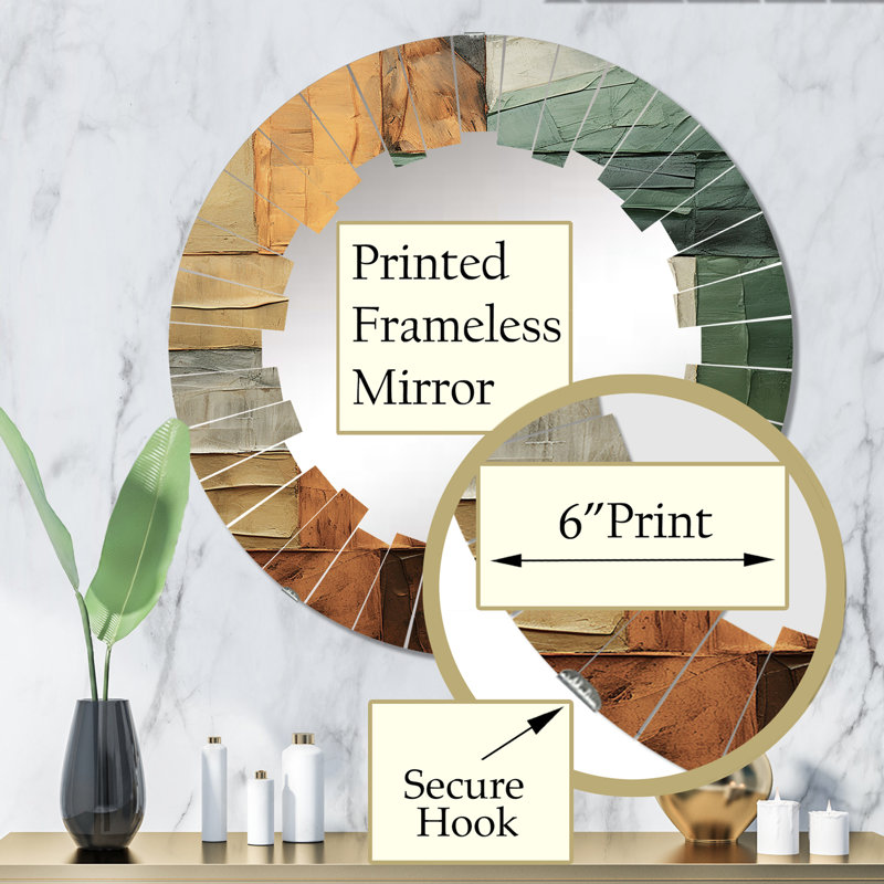 Mandora - Miroir mural moderne rond, 32 po x 32 po