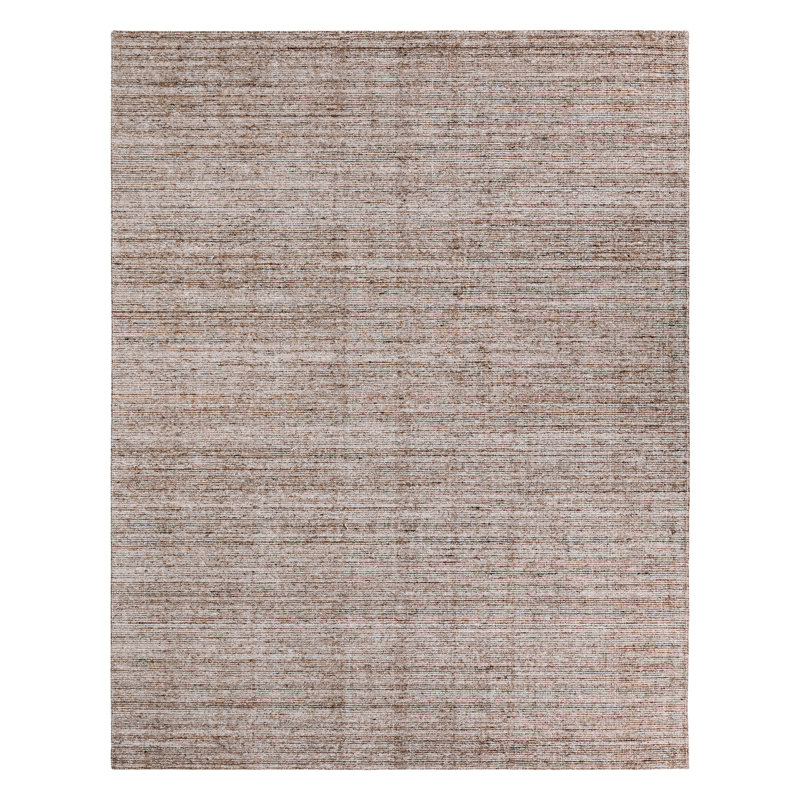Hued SLO03 Handmade Solid Tan Runner Rug, Rectangle 7'9" x 9'9"