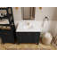 Ensemble de meuble-lavabo simple noir l 4 x P 4 po Nashville-112691870