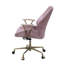 Chaise de bureau Hamilton en cuir fleur rose