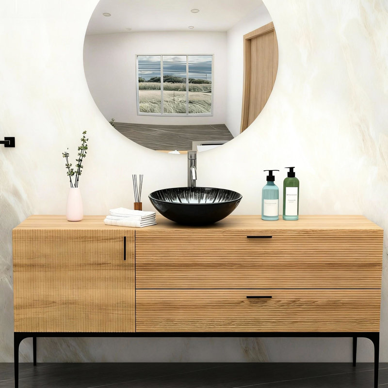 Lavabo de salle de bain en verre trempé avec bonde escamotable, lavabo ovale, dégradé de gris, idéal pour les différentes pièces aux bords lisses artistiques, installation au-dessus du comptoir, bon drainage