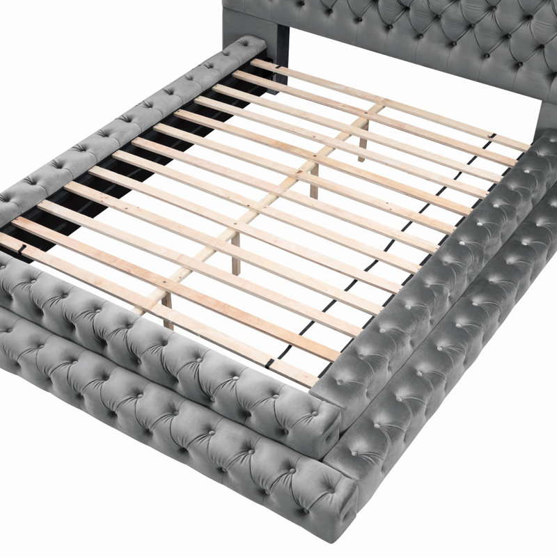 E.King Bed, Gray, Gray, King