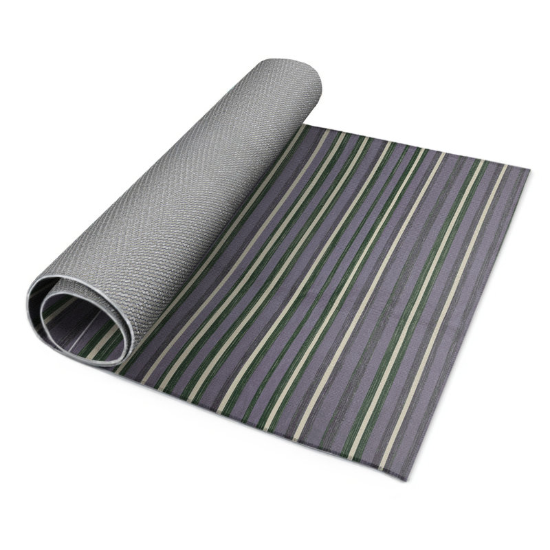 Tapis intérieur / extérieur mauve HorizontalStripes, Rectangle 5 pi x 7 pi
