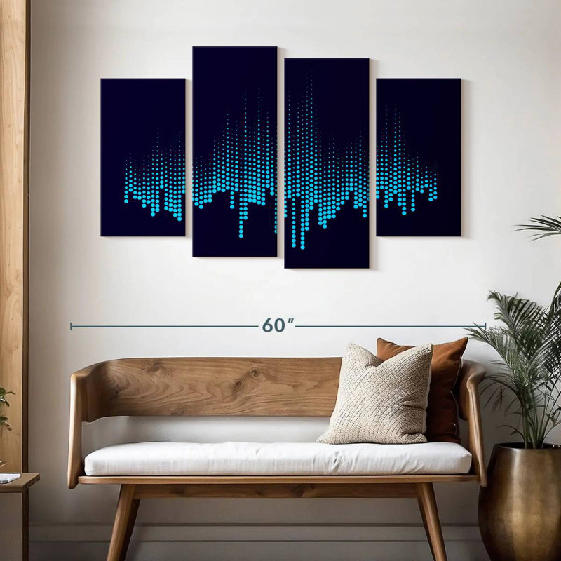 Égaliseur de musique abstraite Avery, H 32 po x l 52 po