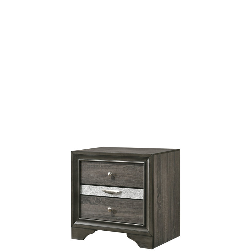 Table de chevet moderne grise avec rangement fonctionnel et une touche de style pour la chambre à coucher organisée