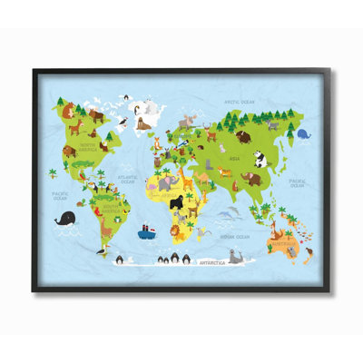 " World Map Cartoon And Colorful " by In House