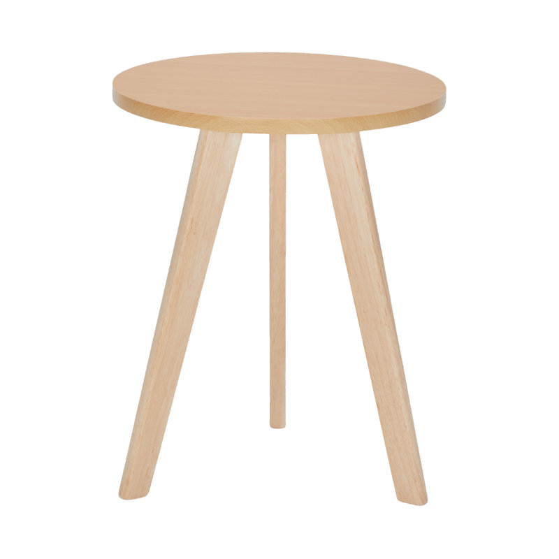 Table d'appoint moderne avec structure en bois massif et plateau en panneau de fibres à densité moyenne - ensemble assorti parfait pour chaise longue, table d'appoint en bois naturel pour le salon