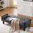 fabric sofa, medieval love seat sofa furniture, with pillows, living room button tufted sofa, pull point design