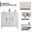 Meuble-lavabo simple 36 po avec comptoir en céramique forgé à haute température et robinet économiseur d'eau-947414722