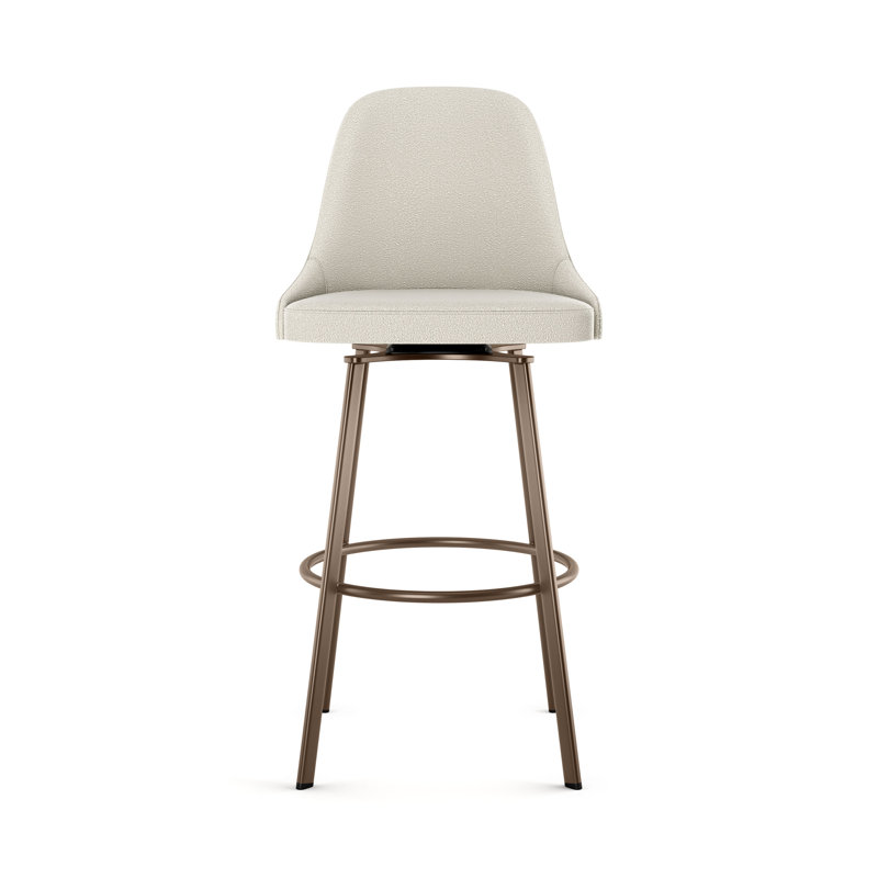 Tabouret de bar et de comptoir Isumi, Tabouret de comptoir (siège d'une hauteur de 26,5, Crème, Bronze