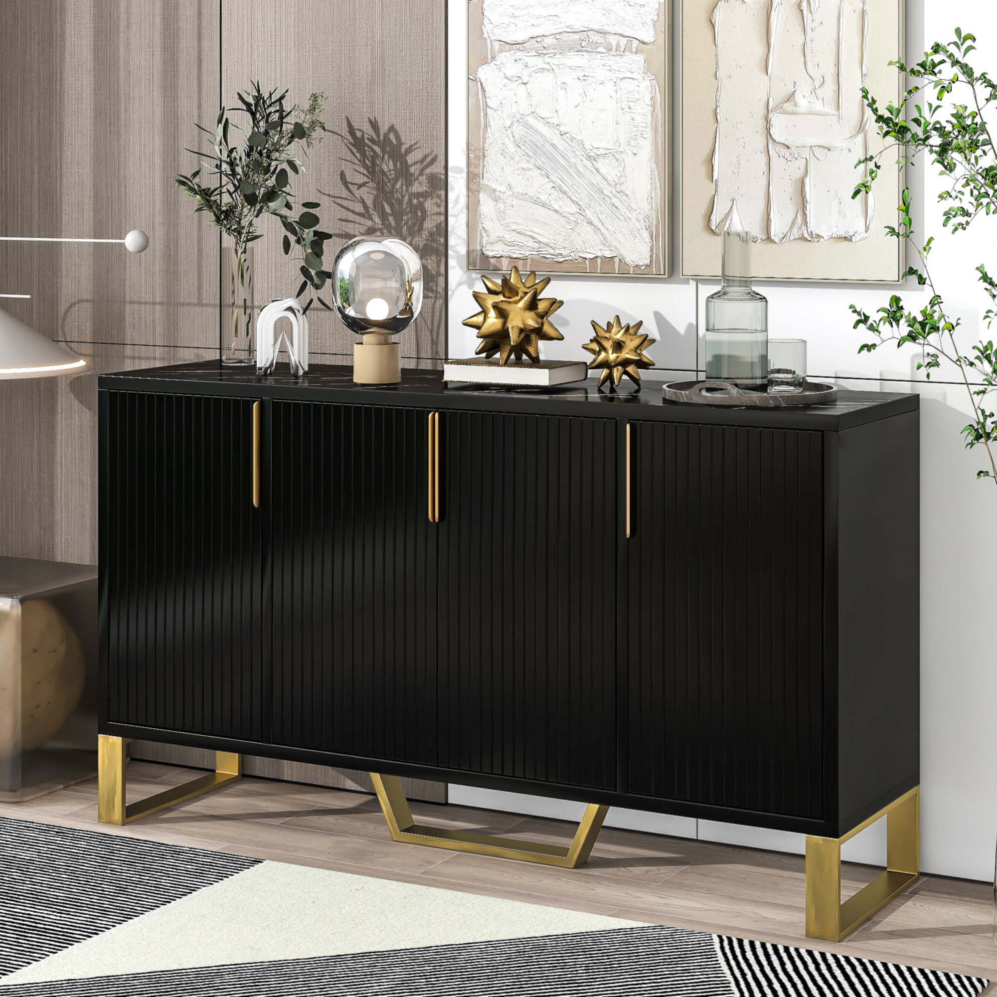 Ebern Designs Modern Sideboard With Four Doors | Wayfair