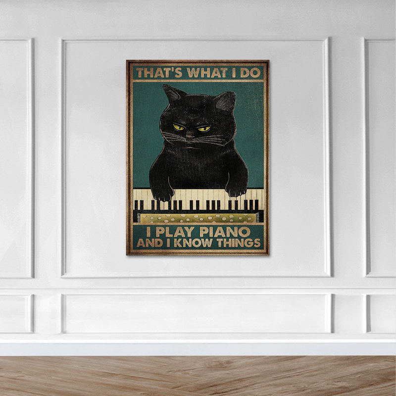 «Grumpy Black jouant du piano», impression sur toile tendue, H 14 po x l 11 po x P 2 po
