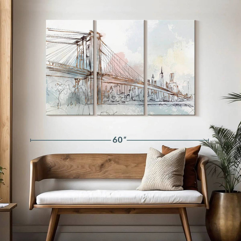 Lilie Blushing Brooklyn Bridge, 32" H x 50" W