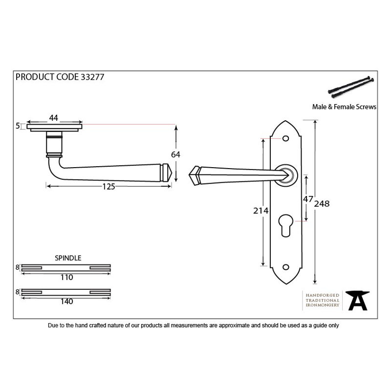 Gothic Lock Door Handle, Black