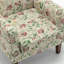 Chaise avec accoudoirs en mélange de polyester à motifs, structure en bois de bouleau massif avec pieds fuselés bruns, chaise d'appoint rembourrée de mousse avec garniture pour le bureau du salon
