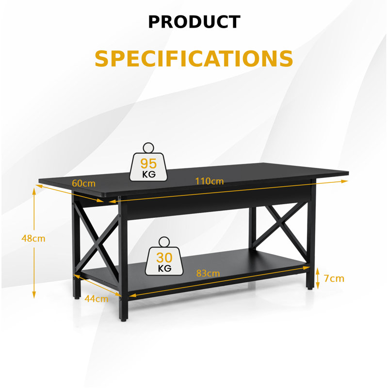 Traer Four Leg Coffee Table with Storage