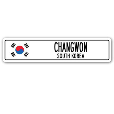 Panneau de signalisation en aluminium Boggess Changwon, drapeau de la Corée du Sud