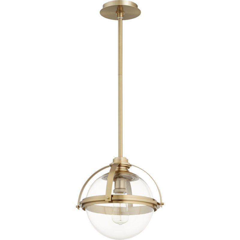 Doucet 1 - Light Sphere Pendant, Aged Brass, 12" H x 12.5" W x 5" D