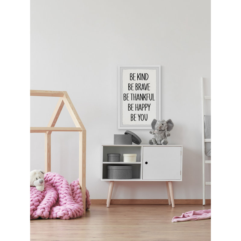 Boutin «Be Thankful and Happy», reproduction encadrée, H 45 po x l 30 po x P 1,5 po