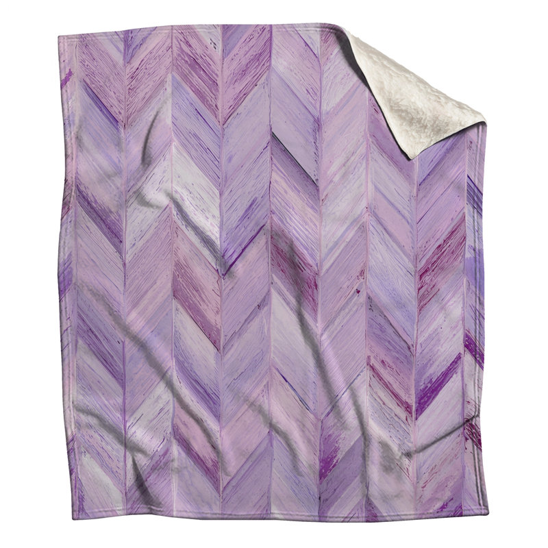 Purple Chevron Pattern Blankets, 60in W x 80in H