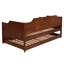 Lit de jour simple avec couchette, fini cerisier, design classique moderne, bois d'ingénierie et placage, roulettes pour plus d'espace
