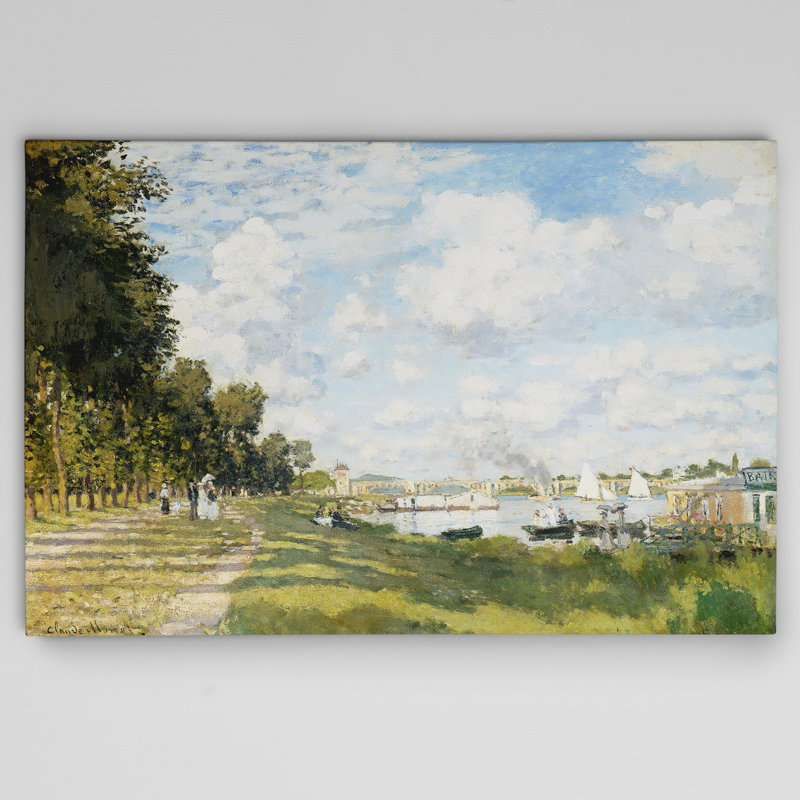 «Port at Argenteuil» par Claude Monet, reproduction, H 18 po x l 27 po, Cadre doré, Sans cadre
