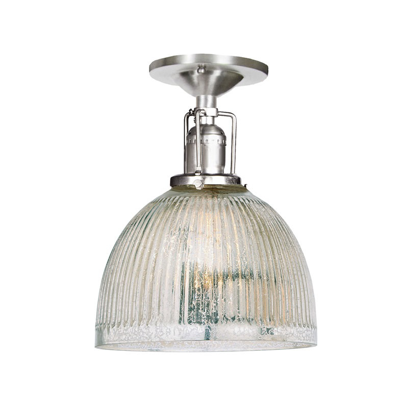 Shumway Glass Semi Flush Mount, Pewter