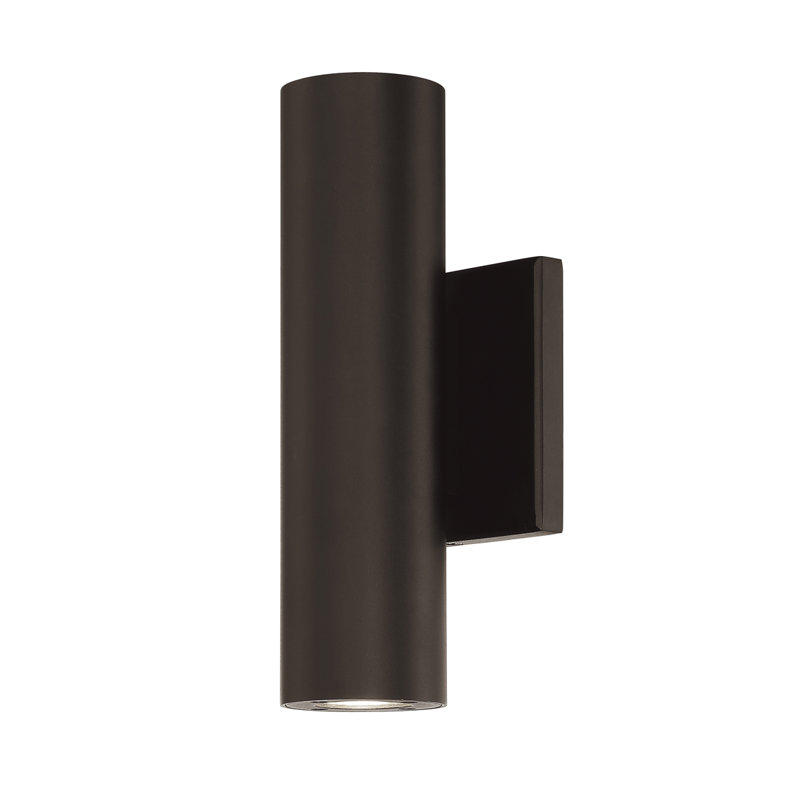 Caliber LED Outdoor Armed Sconce, Bronze, 10" H x 3.69" W x 4.5" D