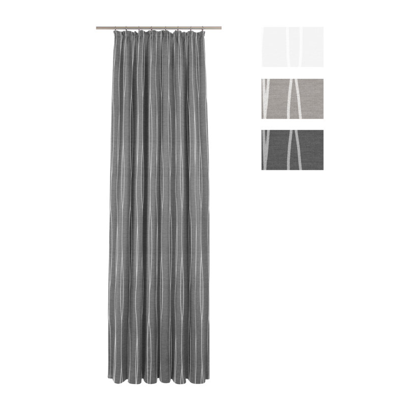 Bohy Room Darkening Curtain Single Panel, 245cm H x 135cm W, Dark grey