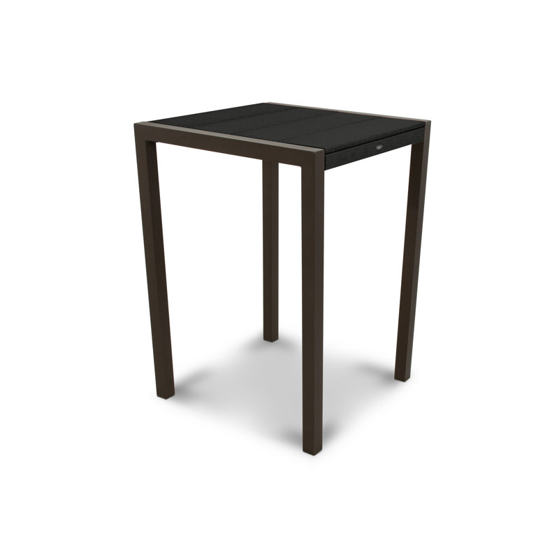 Table de bar POLYWOOD Surf City, 30 po x 30 po, Bronze texturé / Noir anthracite
