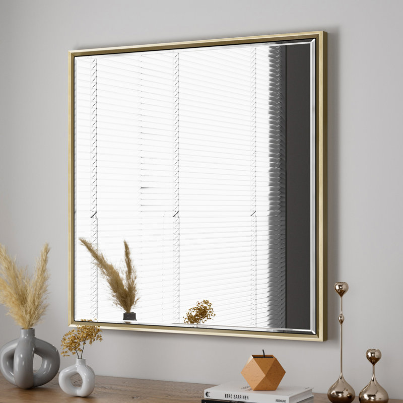 Miroir de salle de bain Lohoski, Or brossé, 36 po x 36 po