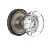 Classic Rosette with Round Clear Crystal Door Knob