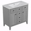 Meuble-lavabo simple 36 po avec comptoir en bois manufacturé Sherli-158159871
