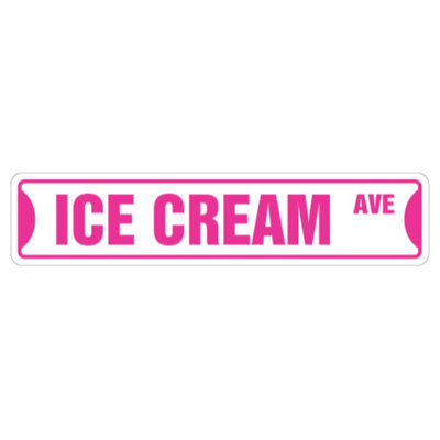 Ice Cream Street Sign Shop Lover New Store Scoop Indoor Outdoor 18 Inch Wide