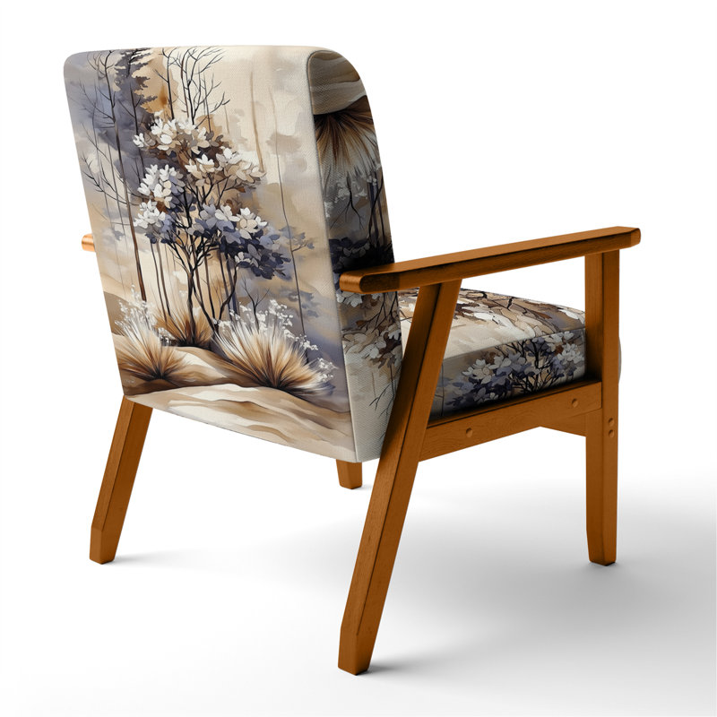 Chaise rembourrée Wildflowers - Chaise Sagebrush Ridge Wildflower Meadow, Accoudoirs carrés bruns