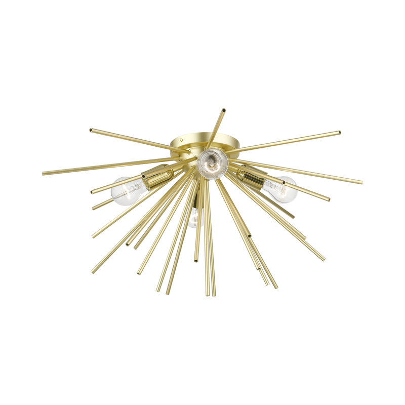 Plafonnier encastré 25 po 4 lumières Dicey, Or doux / laiton poli